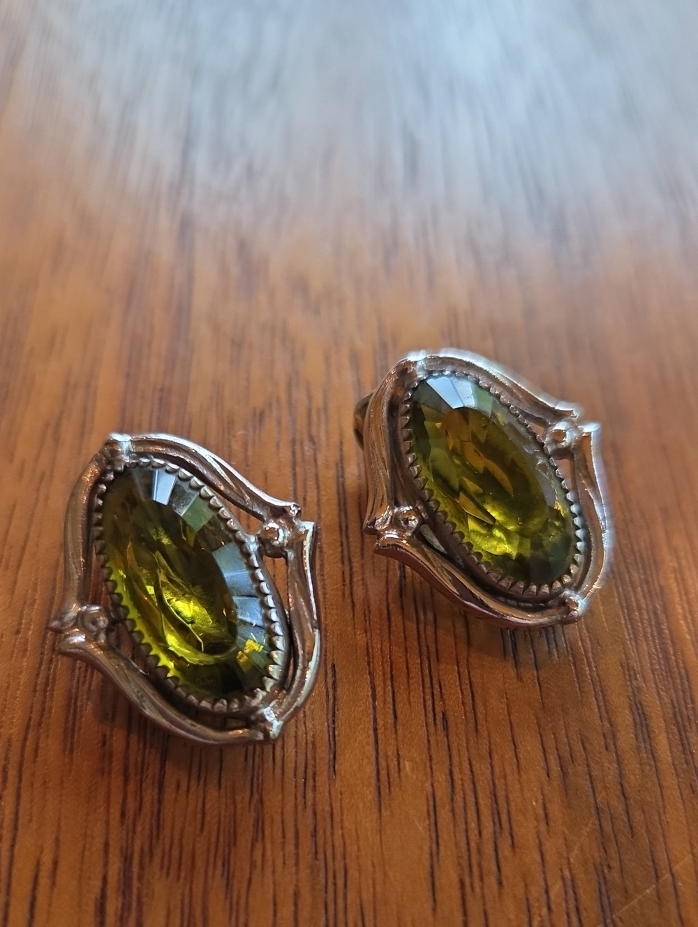 Olive Green Clip-on Earrings